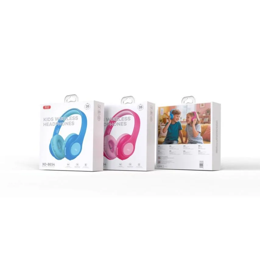 Детские беспроводные наушники Bluetooth XO 40 мм 300 мАч Розовые