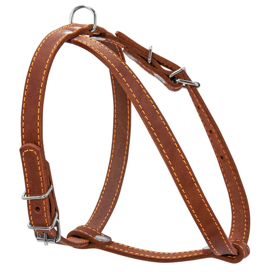 Шлея CoLLaR коричнева шкіряна 14мм 40-48см для малих порід собак