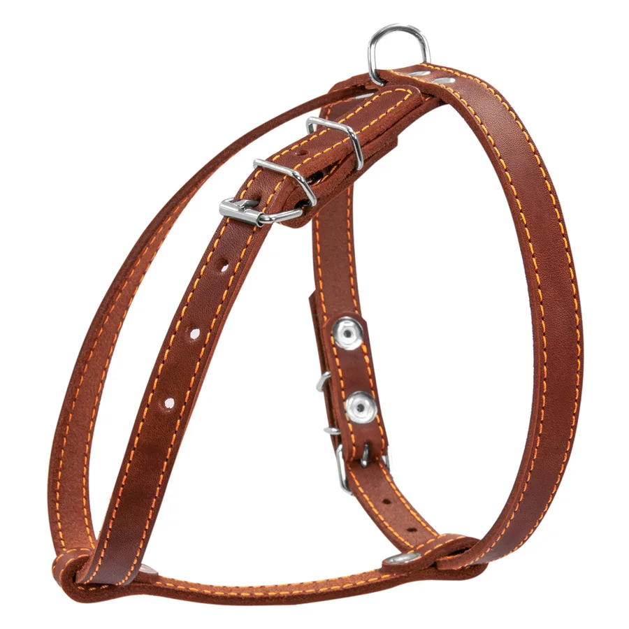 Шлея CoLLaR коричнева шкіряна 14мм 40-48см для малих порід собак