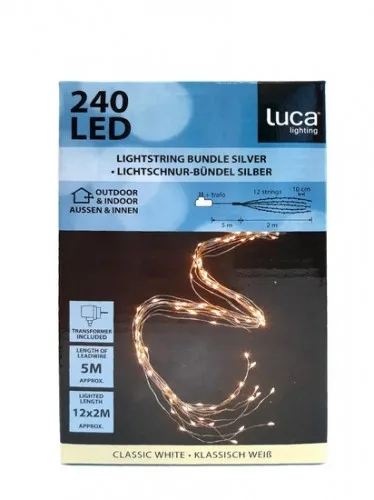 Гірлянда Luca Lighting срібна струна 2 м теплий білий