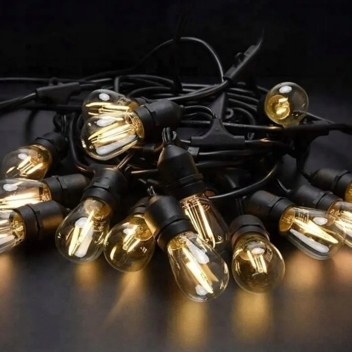 Садова гірлянда SuperLED 15м 15 LED-ламп E27 чорна