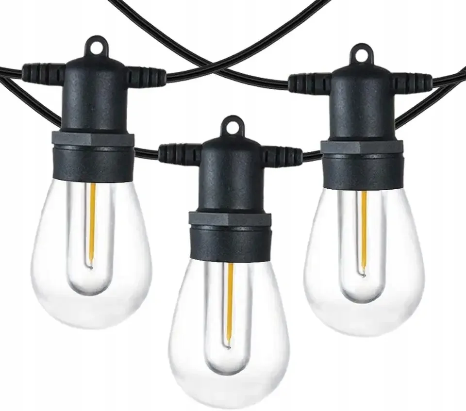 Садова гірлянда SuperLED 15м 15 LED-ламп E27 чорна