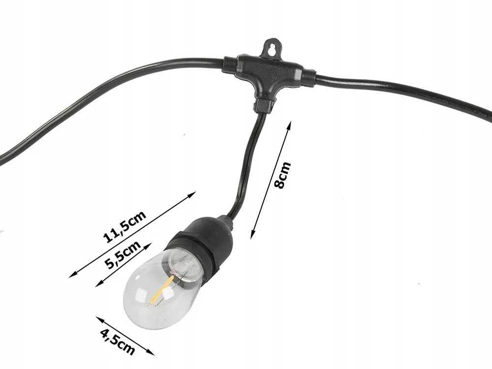 Садова гірлянда SuperLED 15м 15 LED-ламп E27 чорна