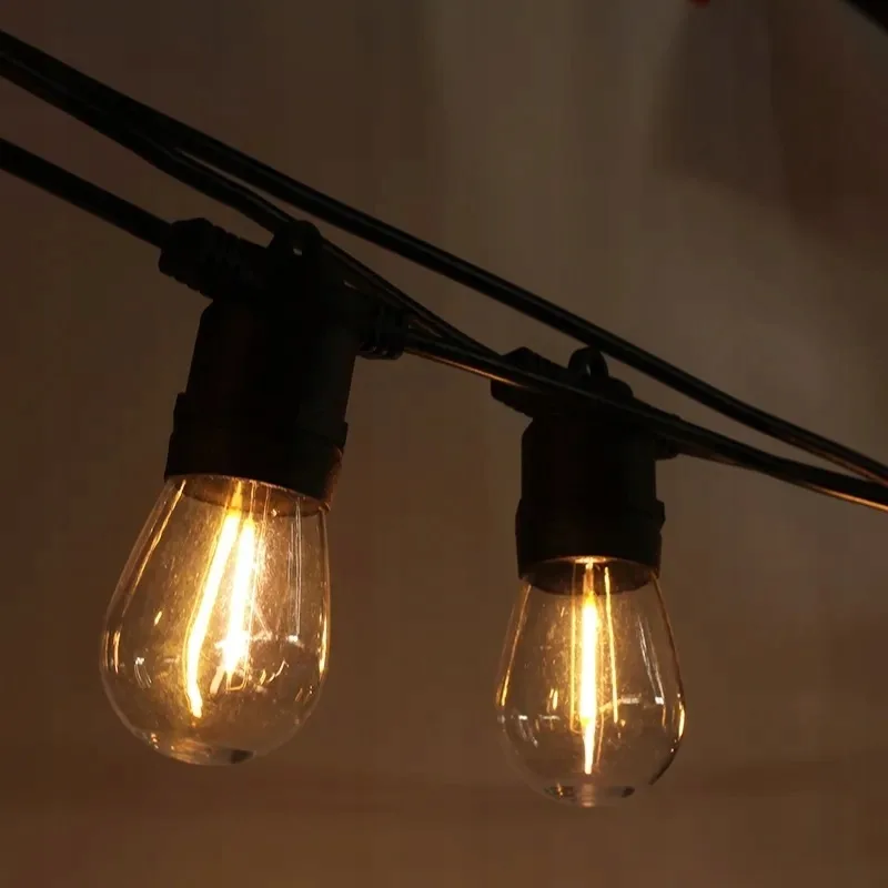 Садова гірлянда SuperLED 15м 15 LED-ламп E27 чорна