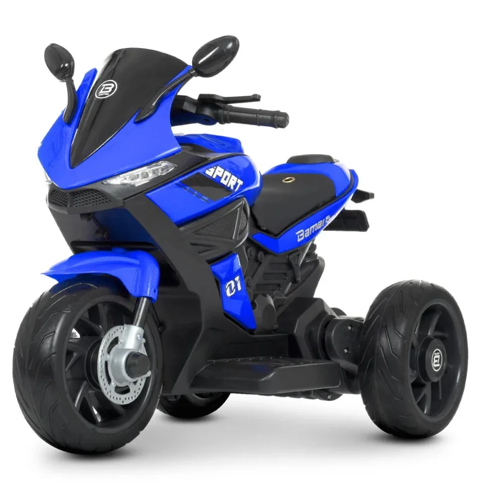 Дитячий електромобіль мотоцикл Racer 2WD 35W 38х65х36 см комбінований синій