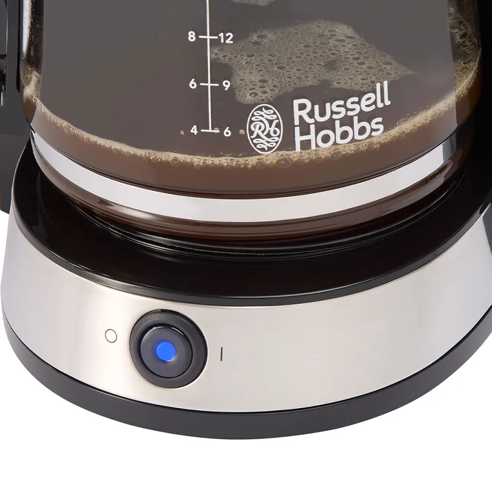 Кавоварка Russell Hobbs 1,25л чорна срібна мелена 10 чашок 1100Вт