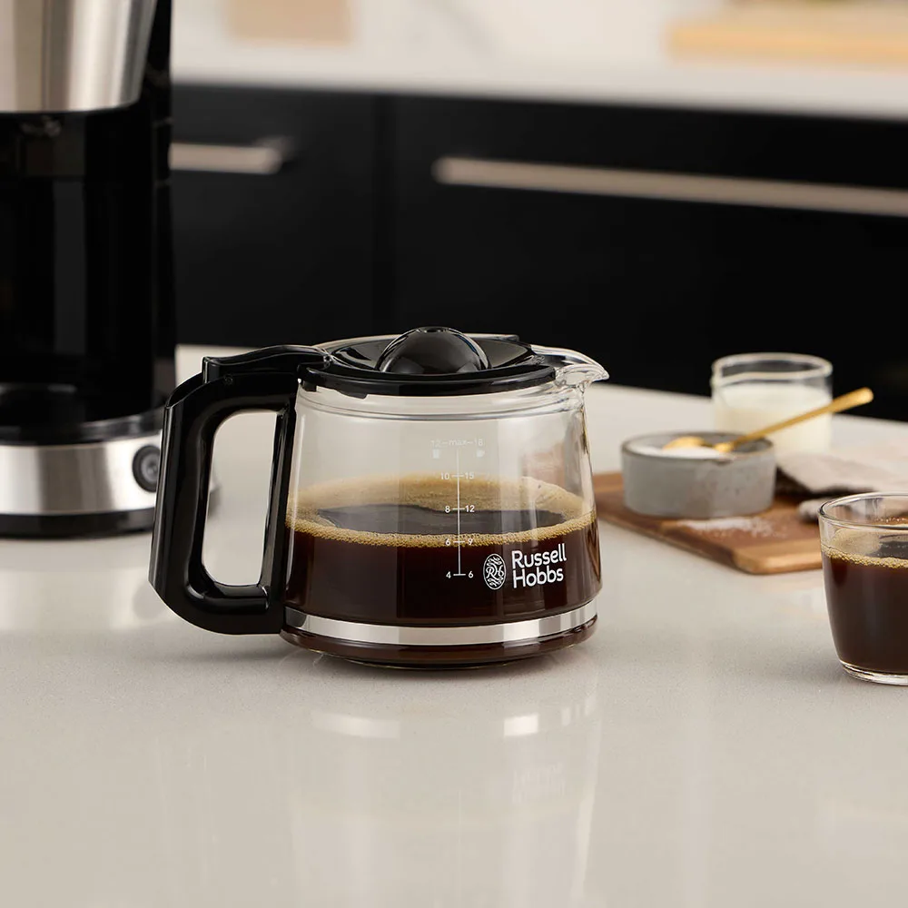 Кавоварка Russell Hobbs 1,25л чорна срібна мелена 10 чашок 1100Вт