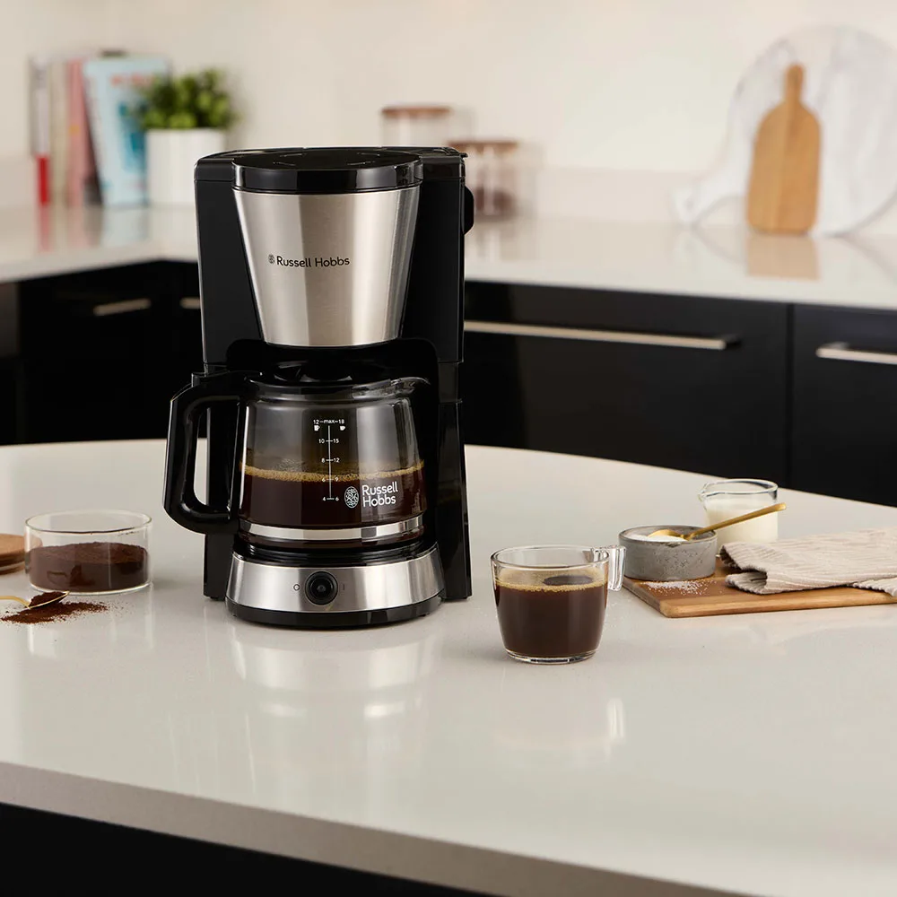 Кавоварка Russell Hobbs 1,25л чорна срібна мелена 10 чашок 1100Вт