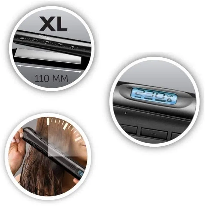 Випрямляч волосся Remington Aqualisse Extreme, 47Вт, 10 температурних режимів (140-230°C), дисплей, керамічне покриття, чорний.