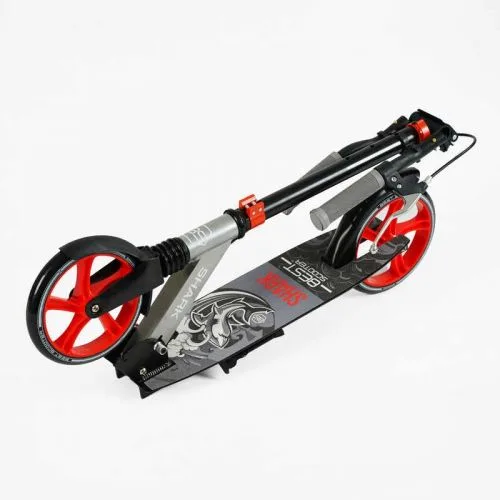 Самокат двоколісний Best Scooter SHARK з ручним гальмом для дітей та підлітків з амортизатором та PU колесами 20 см.
