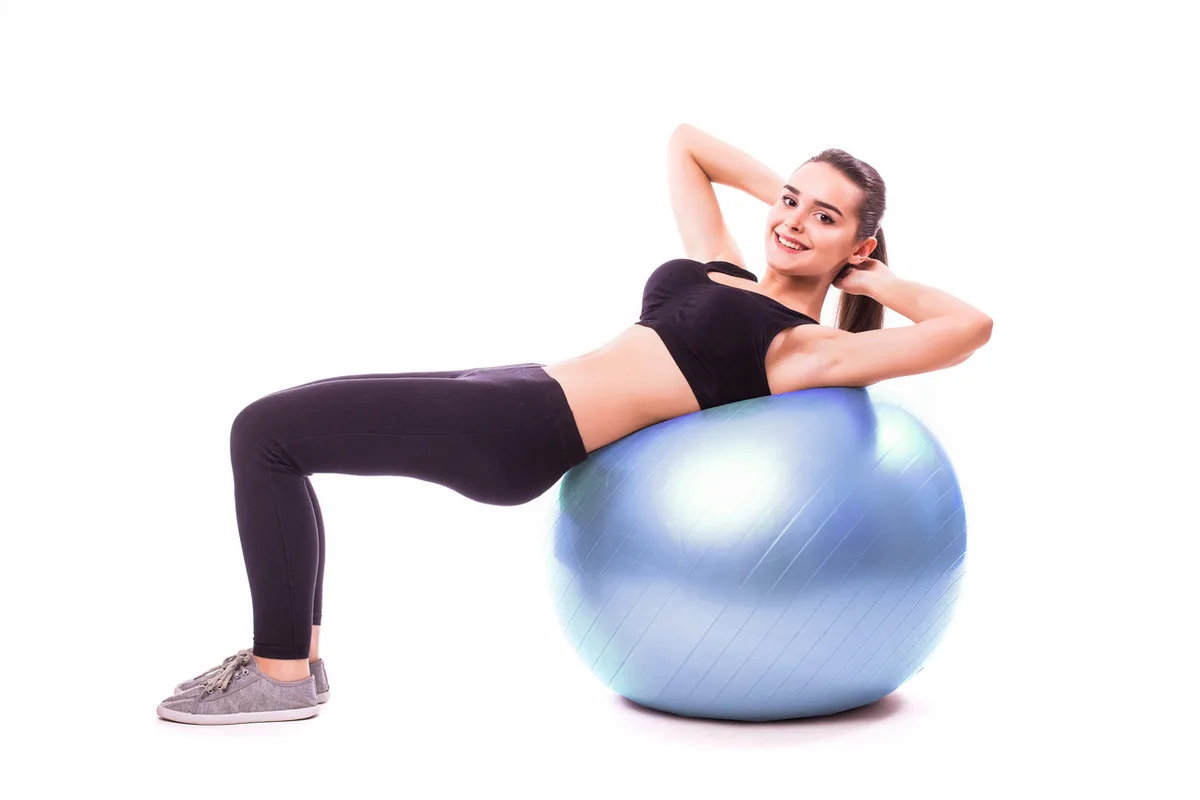 М'яч для фітнесу Active Point PVC Ø75 см Блакитний з помпою