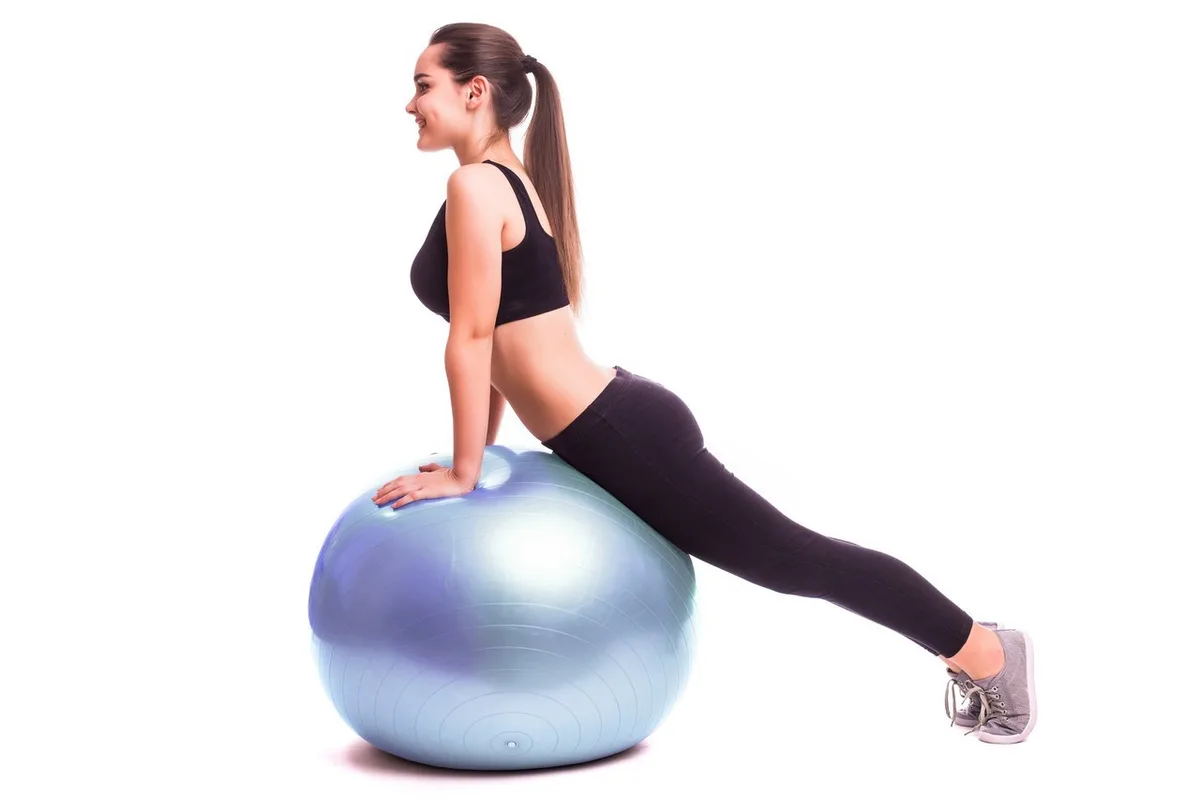М'яч для фітнесу Active Point PVC Ø75 см Блакитний з помпою