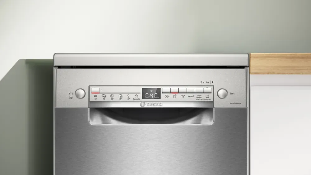 Посудомийна машина Bosch, 9 комплектів, клас енергоспоживання A+, ширина 45 см, нержавіюча сталь.