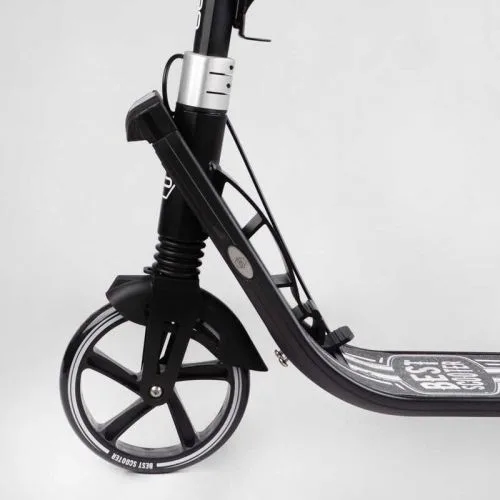 Двоколісний самокат Best Scooter з ручним гальмом та амортизаторами для дітей та дорослих.