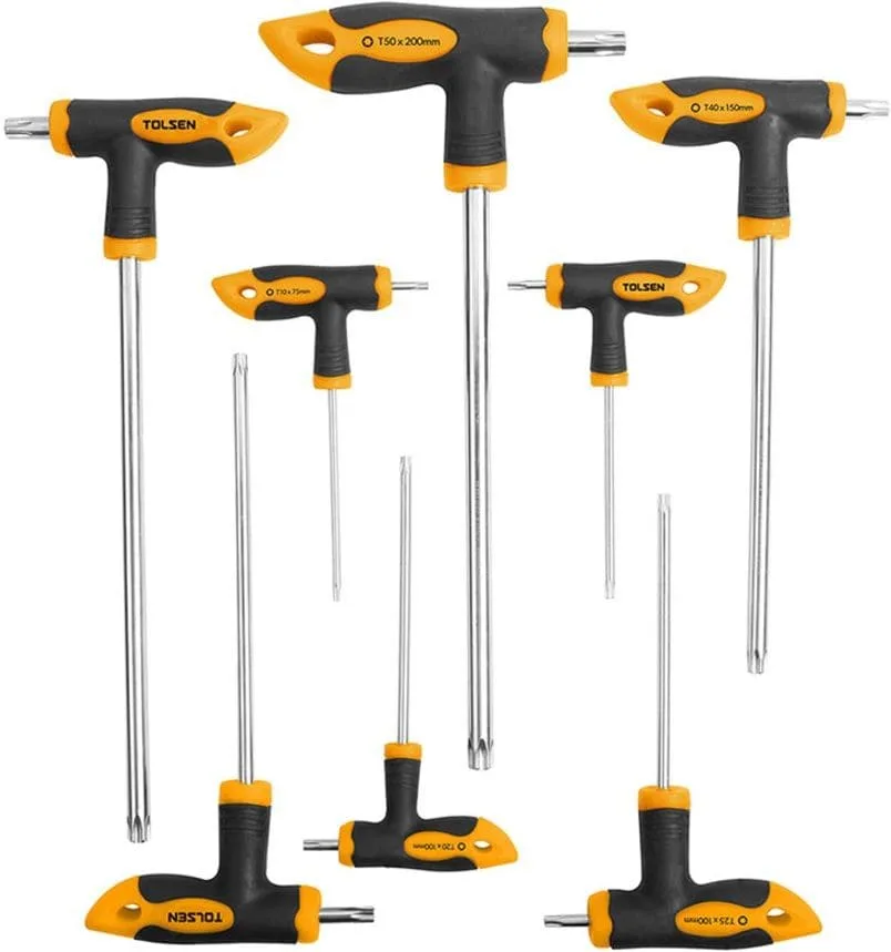 Набір викруток Tolsen Т-подібні Torx 10-50, 8 шт, сталь CrV.