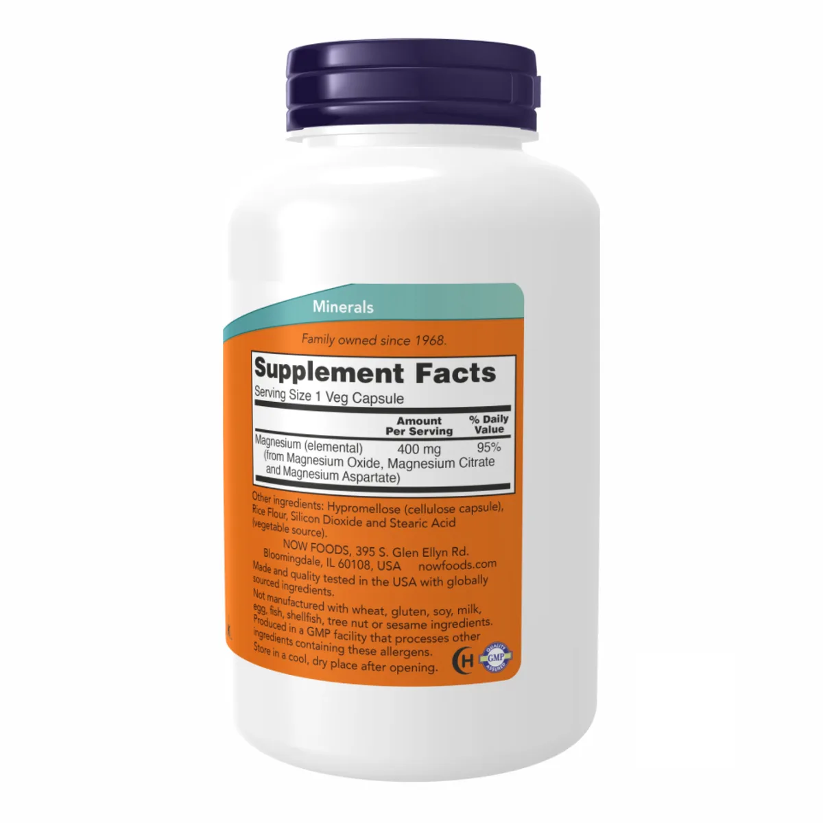 Магний 400 мг Now Foods 180 вегетарианских капсул