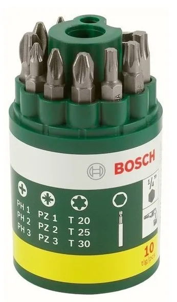 Набор битодержателей Bosch Professional, PH, PZ, T, 25 мм, в кейсе, 9 штук
