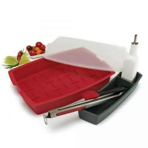 Контейнери для маринування GrillPro пластик 27,9х40,9х9,9 см чорний червоний