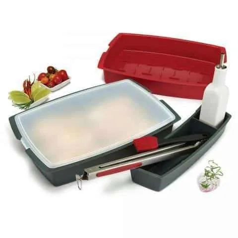 Контейнери для маринування GrillPro пластик 27,9х40,9х9,9 см чорний червоний