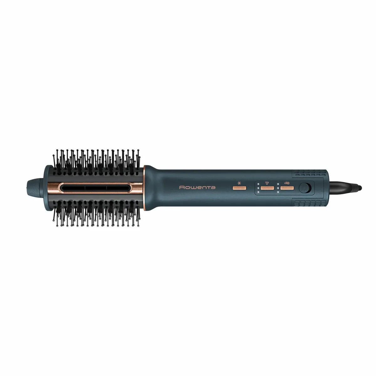 Фен-щітка Rowenta Air Brush 3D, 1200Вт, 3 режими, іонізація, холодний обдув, функція фена, керамічне покриття, чорний з золотими а