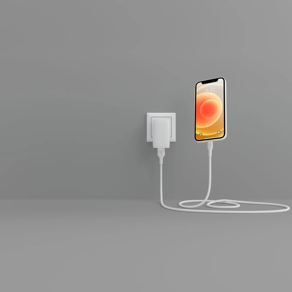 Кабель USB-A > Lightning для зарядки/синхронизации Belkin 1м, силиконовый с клипсой, белый