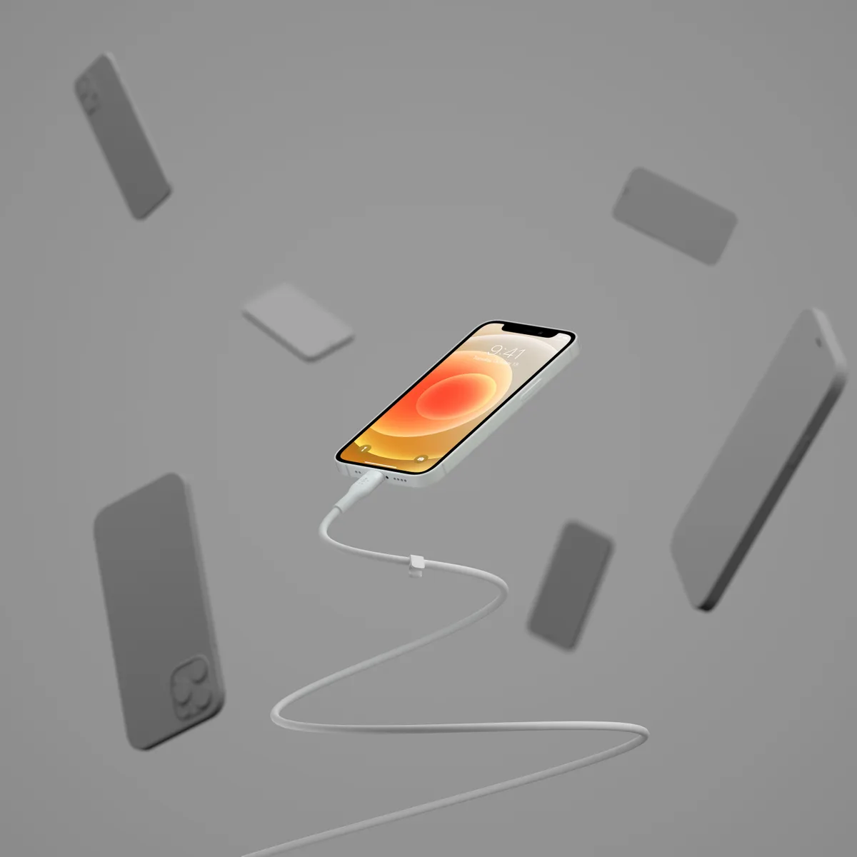 Кабель USB-A > Lightning для зарядки/синхронизации Belkin 1м, силиконовый с клипсой, белый