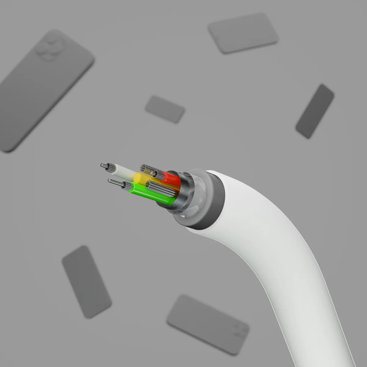Кабель USB-A > Lightning для зарядки/синхронизации Belkin 1м, силиконовый с клипсой, белый