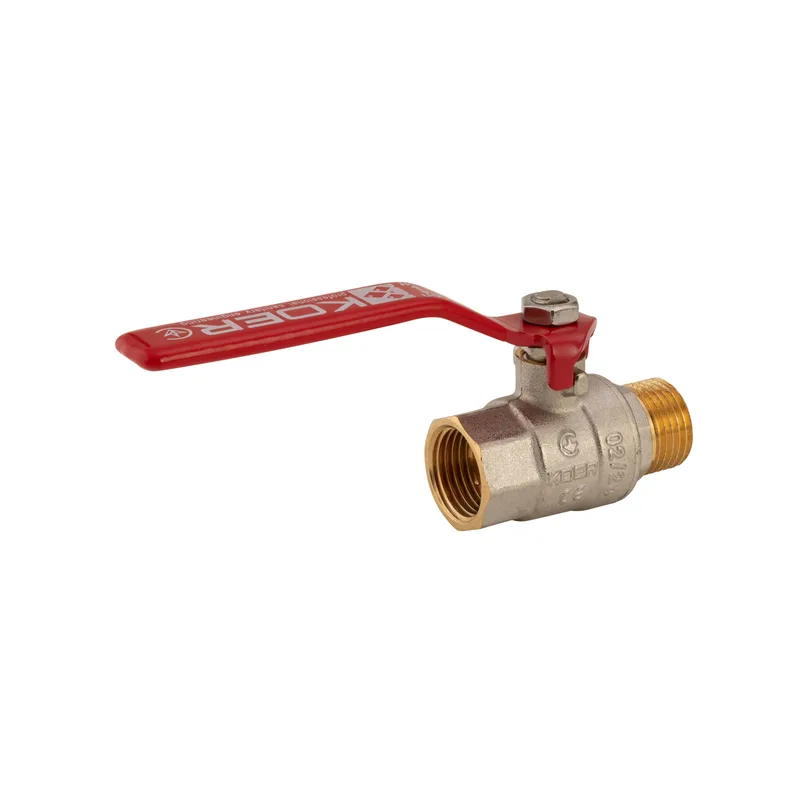 Кран шаровой Koer латунный 1/2" стальной никелированный