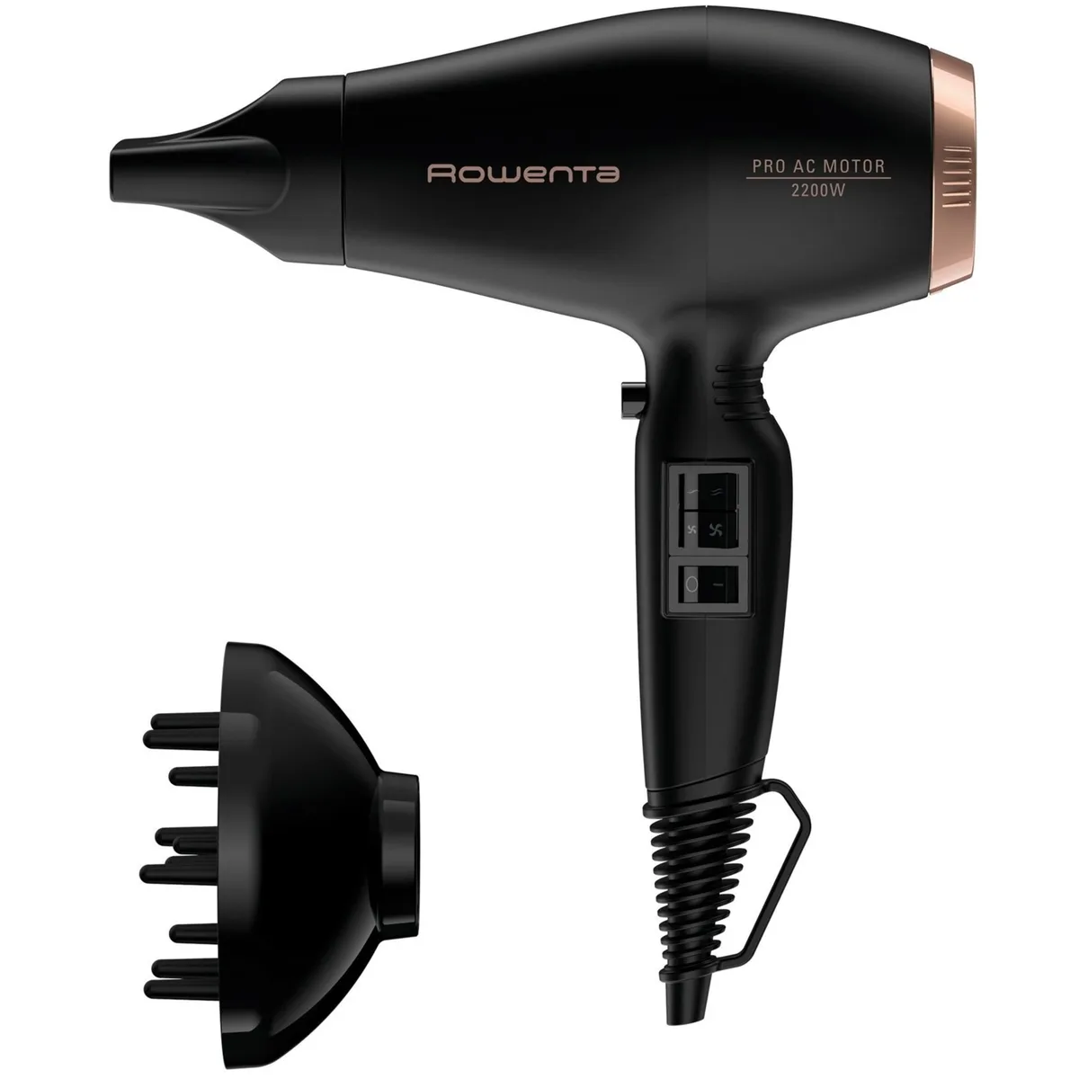 Фен Rowenta 2200Вт черный с диффузором и ионизацией