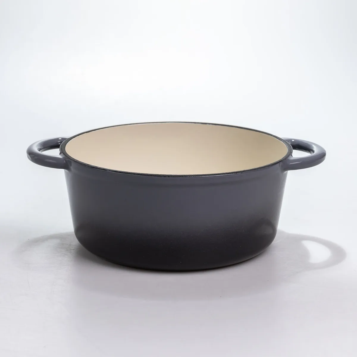 Чавунна каструля Premium Cookware 2.5 л Емальована Сіра 22 см