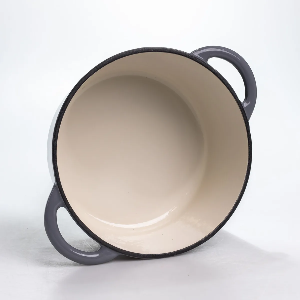 Чавунна каструля Premium Cookware 2.5 л Емальована Сіра 22 см