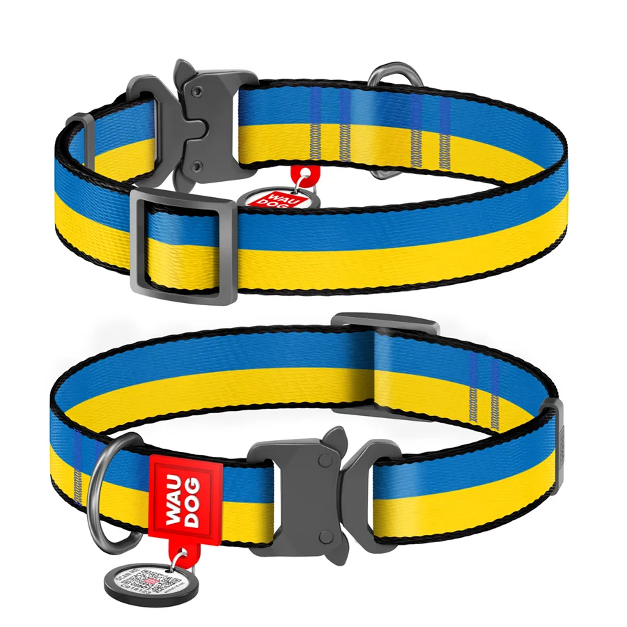 Нашийник WAUDOG Nylon M 20 мм нейлоновий "Colors of freedom" 28-40 см
