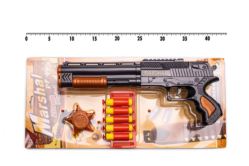 Іграшковий дробовик Golden Gun 33 см Пластик Золотий з м'якими поролоновими кулями