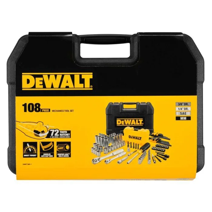 Набір головок біт шестигранних ключів DeWALT 1/4" 3/8" кейс 108 шт