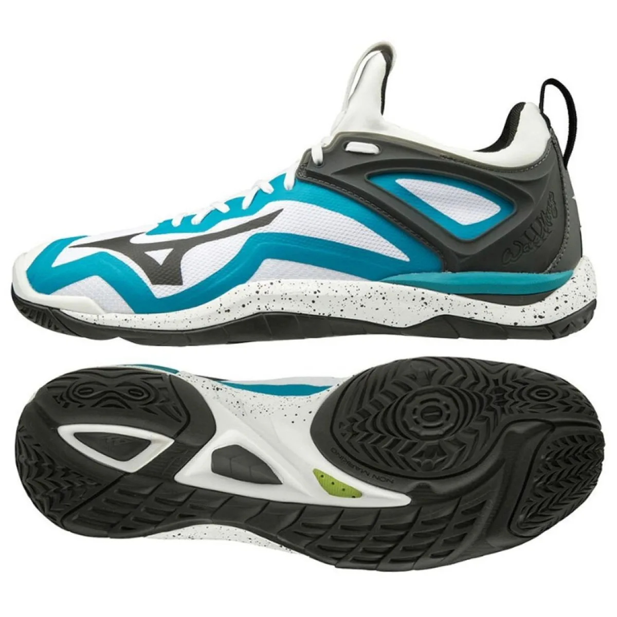 Кросівки Mizuno чоловічі 40,5 білий чорний блакитний для сквошу