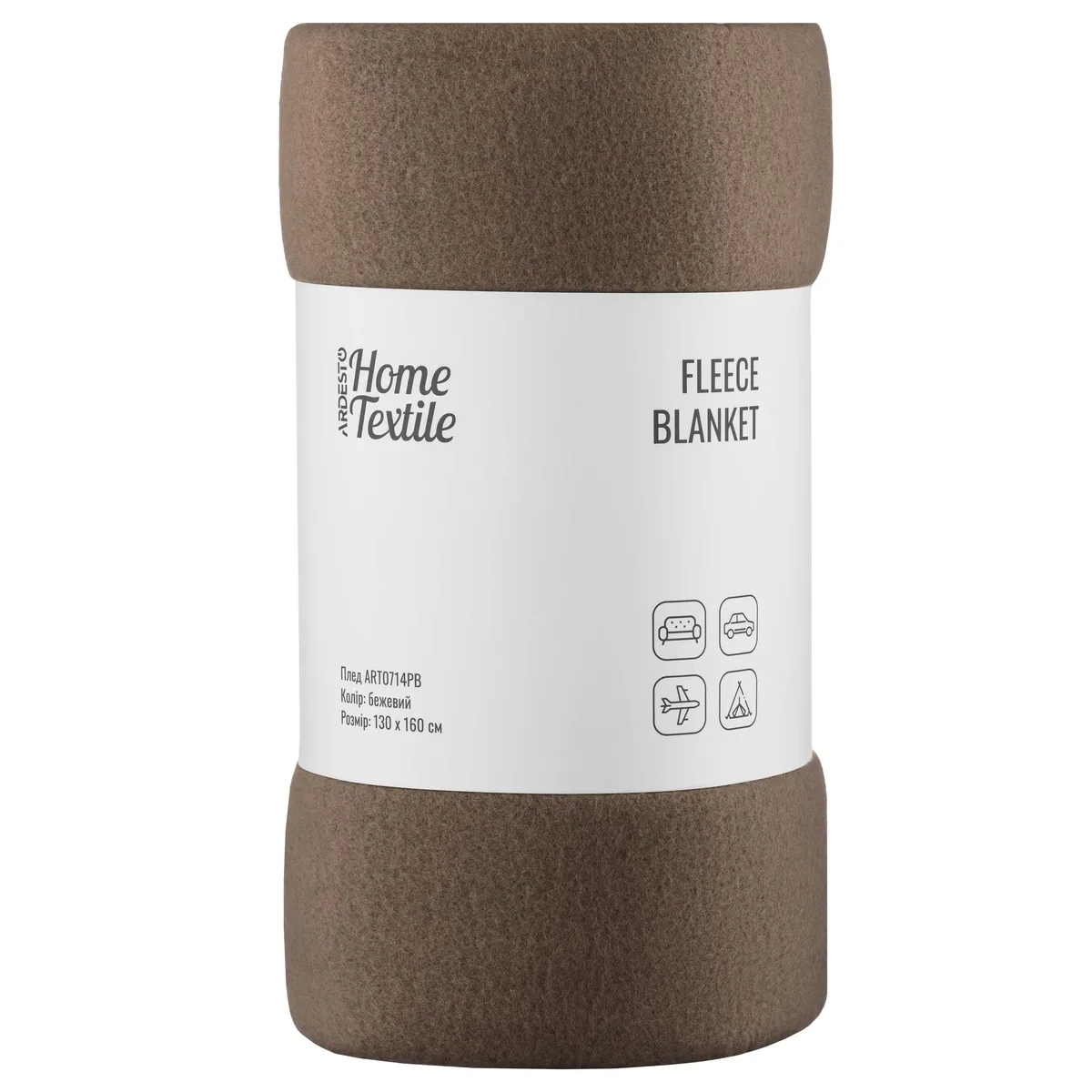 Плед ARDESTO Fleece 130x160 см 100% поліестер бежевий