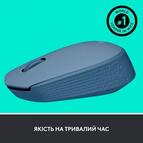 Миша Logitech бездротова оптична середня 61,5х35,2х97,7 мм синя сірий