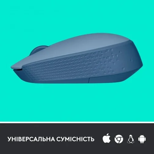 Миша Logitech бездротова оптична середня 61,5х35,2х97,7 мм синя сірий