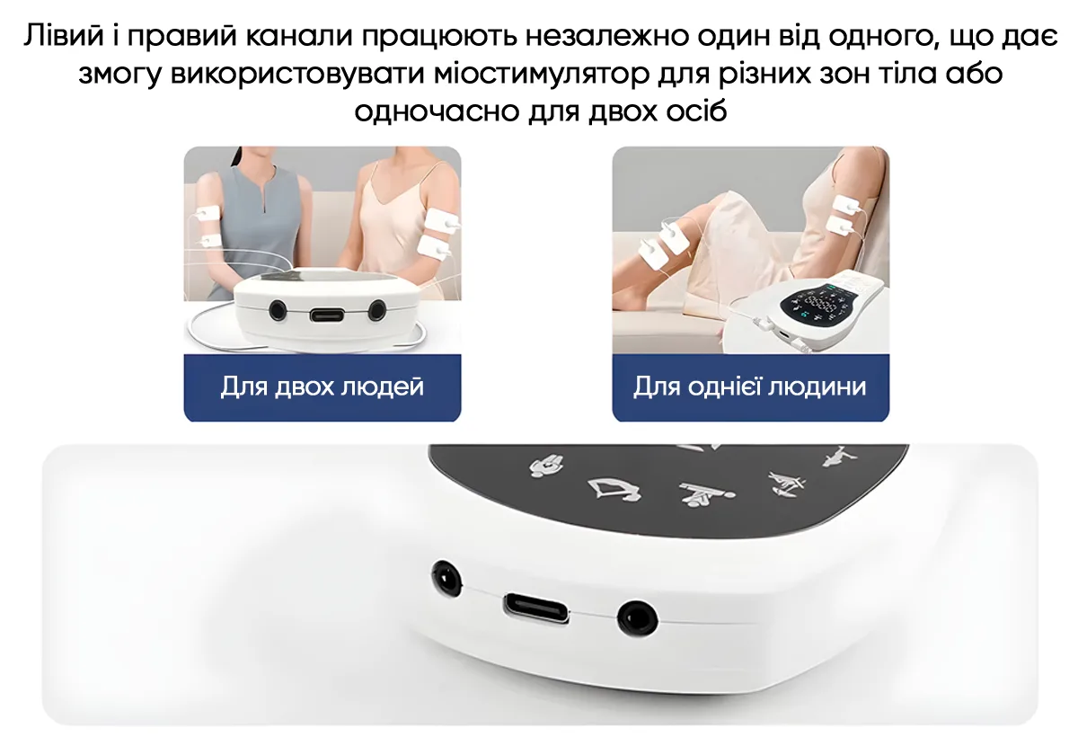 Миостимулятор EasyFit подогрев 14х6,9 см белый