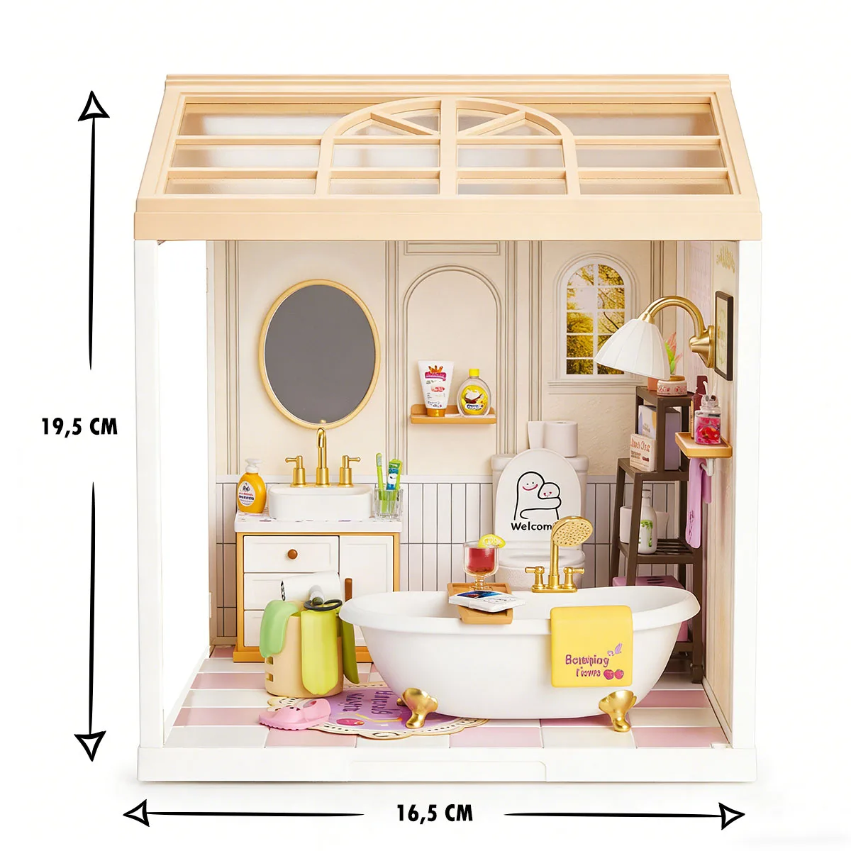 Конструктор-румбокс Mini House ванна кімната комбіновані матеріали 16,5х16,5х19,5 см світло