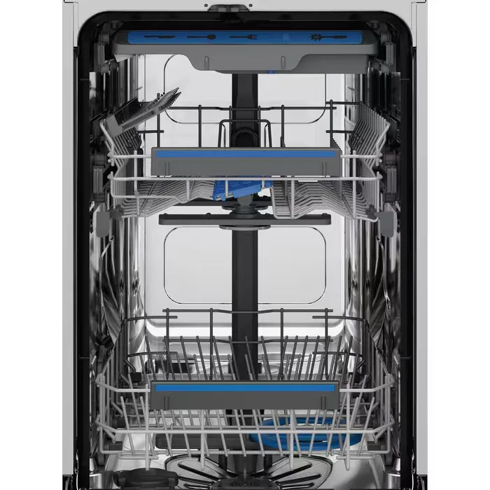 Посудомоечная машина Electrolux, 10 комплектов, класс E, 45 см, с дисплеем, инверторным двигателем, третьей корзиной, из нержавеющей стали