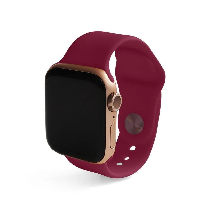 Ремінець силіконовий для Apple Watch 42-44 мм S/M бордовий марсала