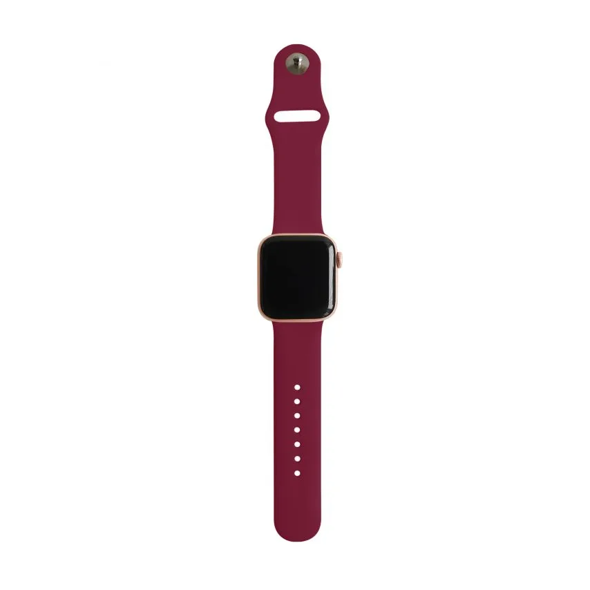 Ремінець силіконовий для Apple Watch 42-44 мм S/M бордовий марсала