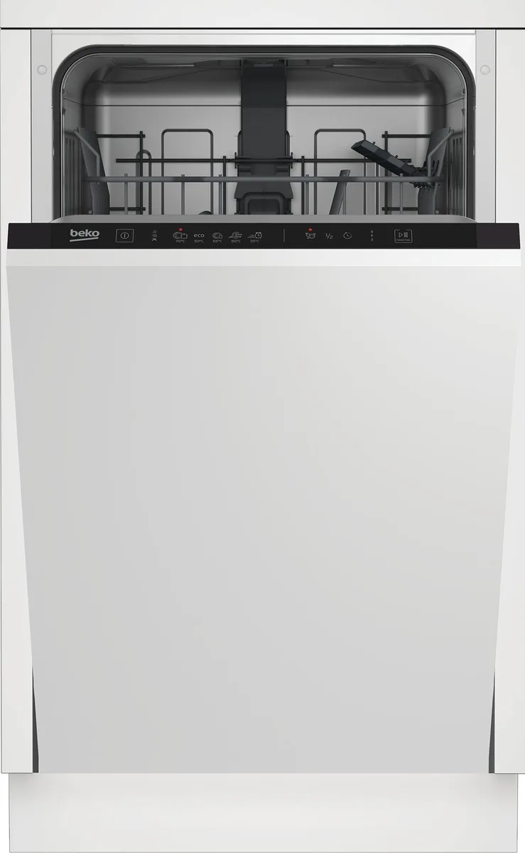 Вбудована посудомийна машина Beko, 10 комплектів, клас енергоефективності A+++, 45 см, біла.
