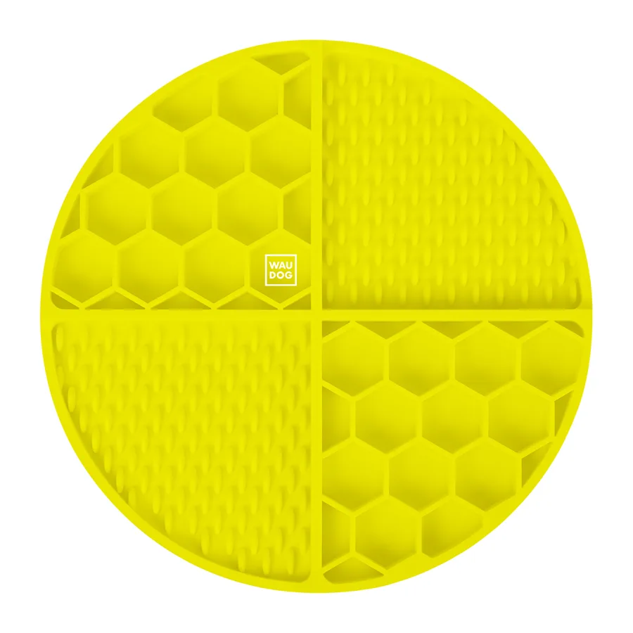 Килимок для злизування WAUDOG Silicone 21,1х21,1х3 см силіконовий жовтий
