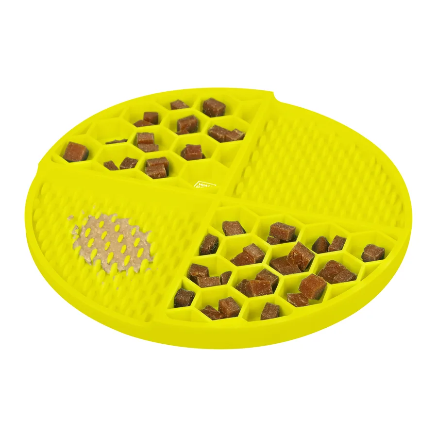 Килимок для злизування WAUDOG Silicone 21,1х21,1х3 см силіконовий жовтий