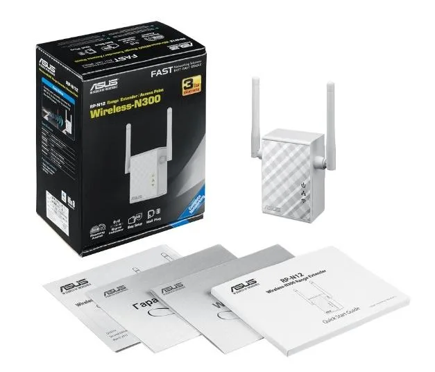 Расширитель покрытия WiFi ASUS 300 Мбит/с 2 антенны внешние 1хFE LAN