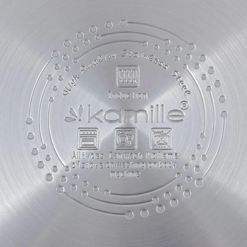 Каструля Kamille з нержавіючої сталі 5.7 л зі скляною кришкою