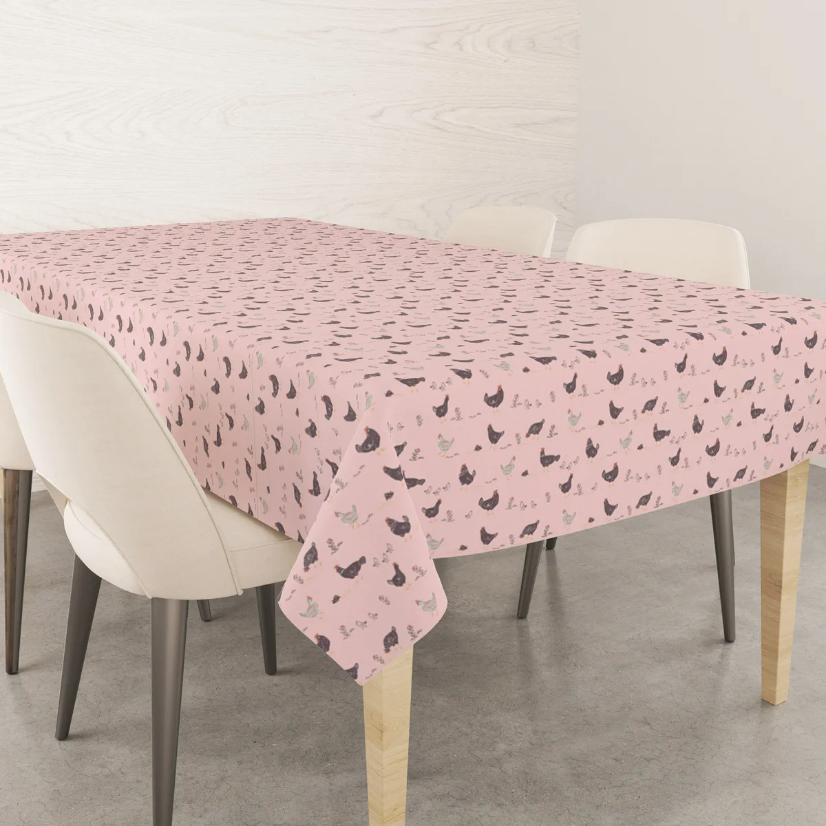 Скатертина Home Line полупанама 150х150 см рожевий