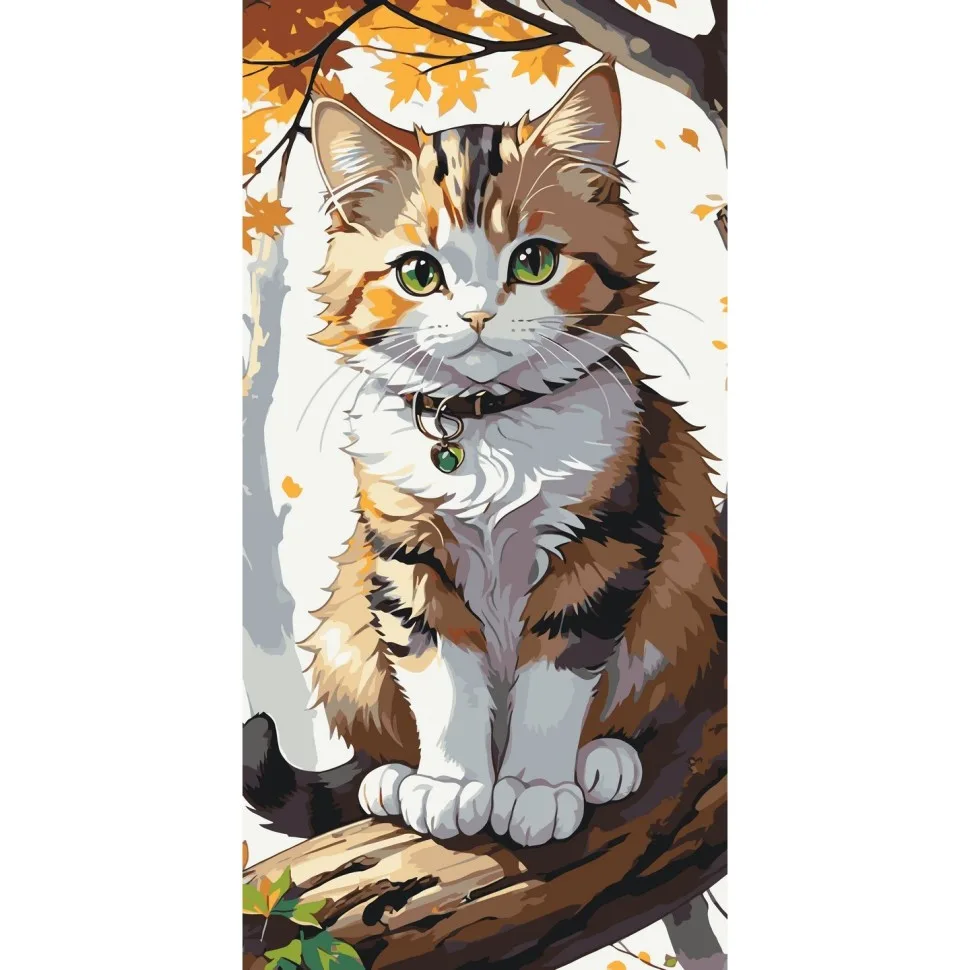 Картина за номерами Art Craft акрил 40х80 см Пухнастий котик 22 кольори